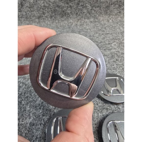 (4)Honda OEM Dark Gray Plastic 2 3/4" 2.75" Center Cap Hub Dust Cover PS+PPE #66 - Picture 3 of 8